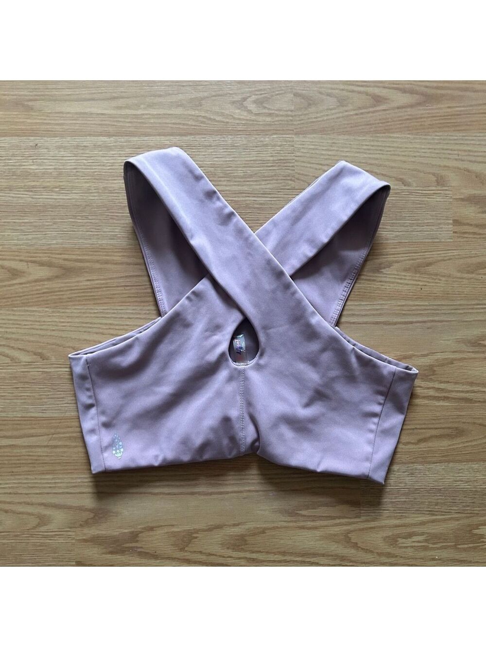 Free People Movement Mauve Pink Cross Back Longline Sports Bra Crop Top Medium - Picture 2 of 4